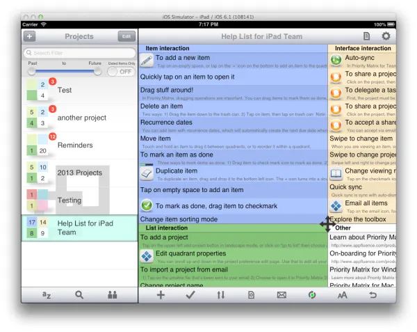 Priority matrix screenshot 2