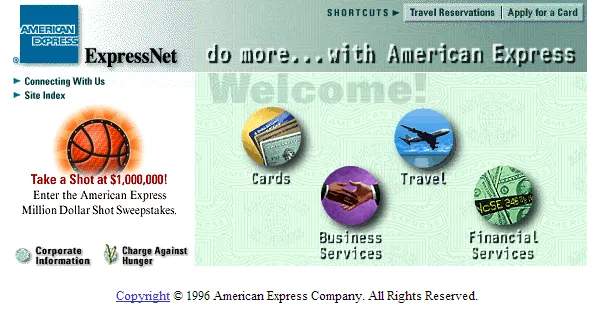 American Express design at launch
