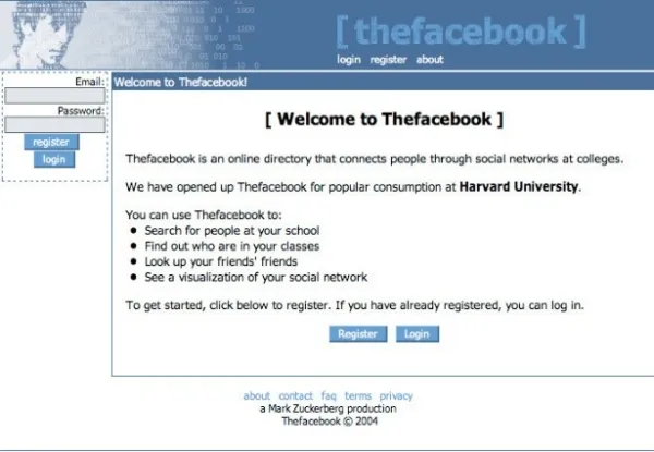 Facebook design at launch