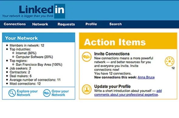 LinkedIn design at launch