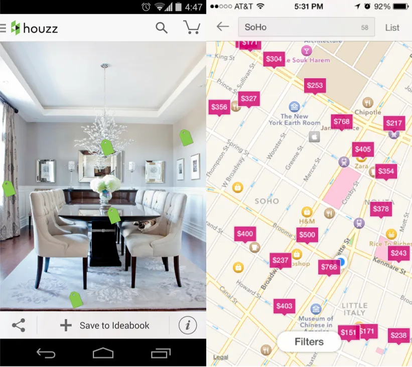 UIPatterns, Interactive Content Layers, Houzz