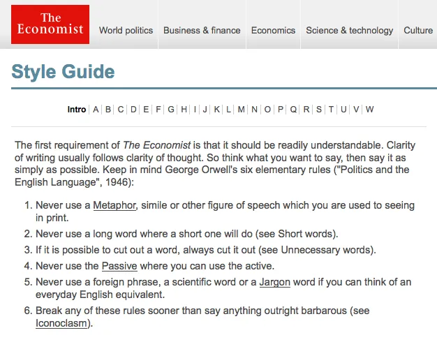 Economist style guide