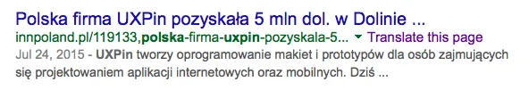 Screenshot of a Google result in Polish