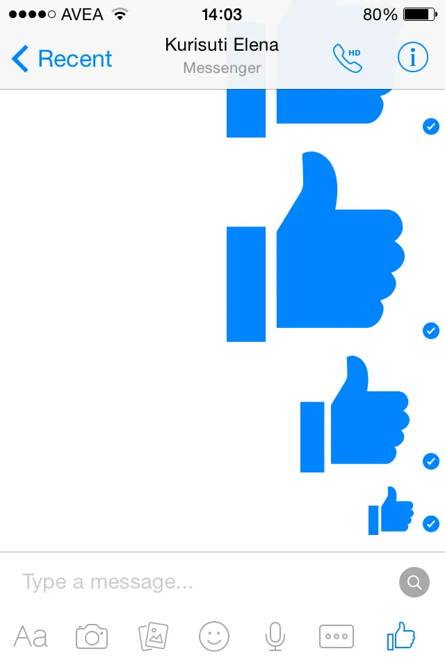Screenshot of Facebook Messenger