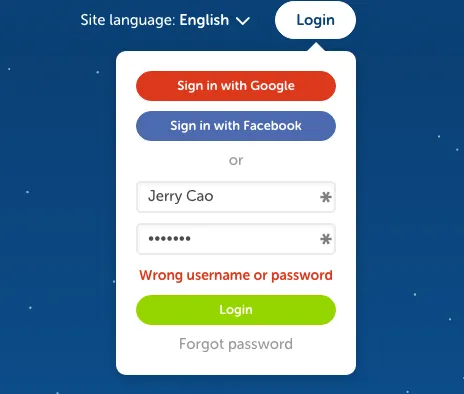 Duolingo signin screenshot