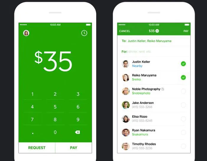 Screenshot of  Square Cash’s app