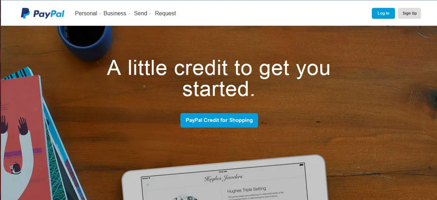 Screenshot of a wide image at Paypal’s website