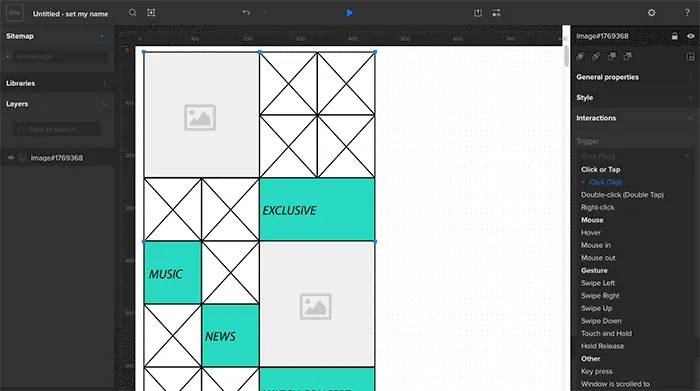 Sample prototype wireframe