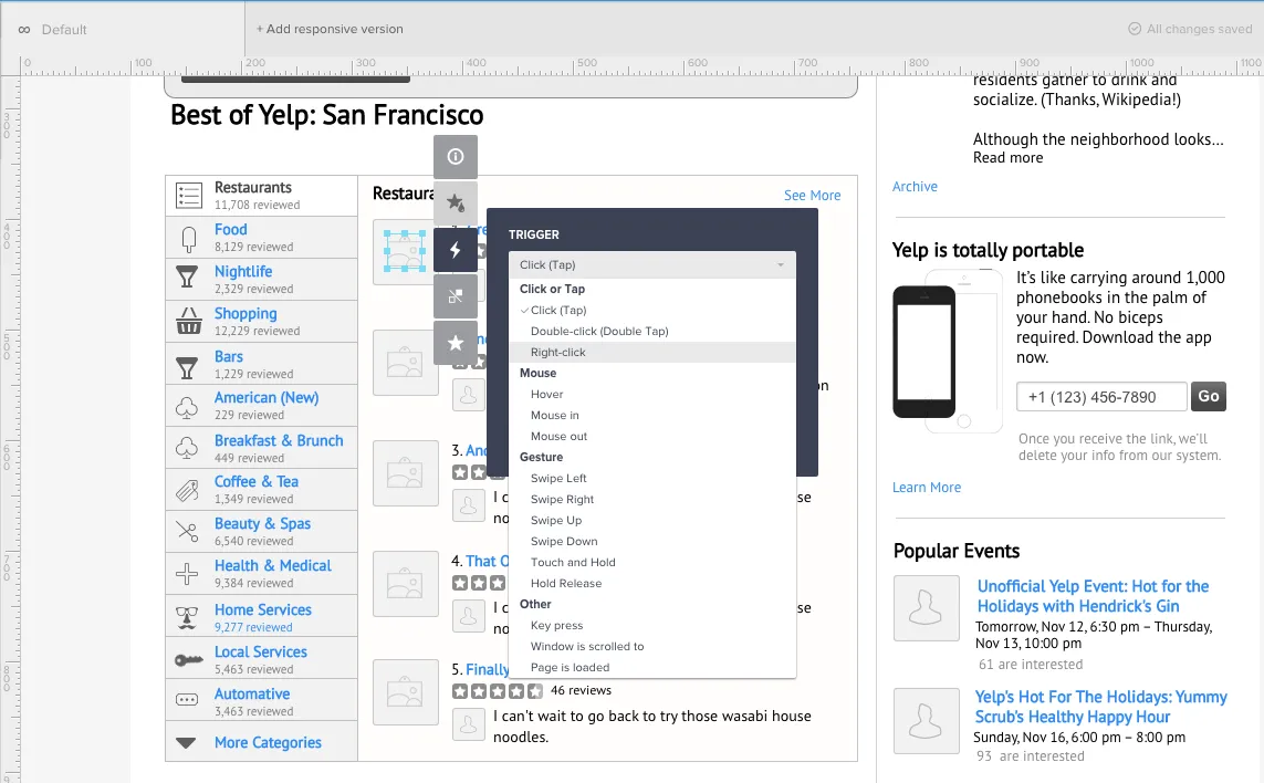 Simple wireframe in UXPin