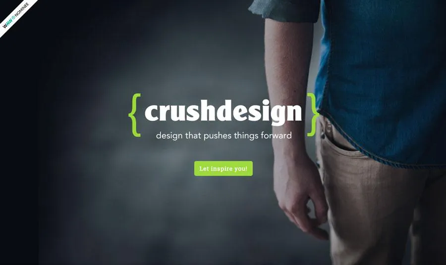 Screenshot of Crush Design’s website user interface