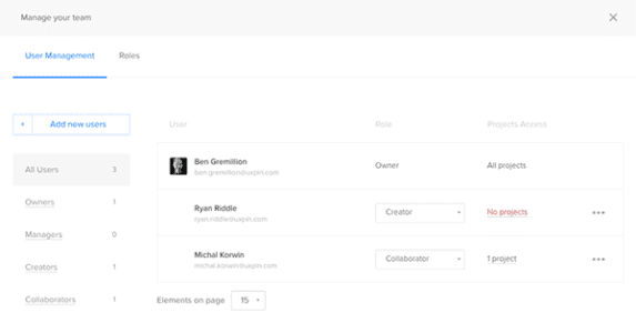 Managing your UXPin team