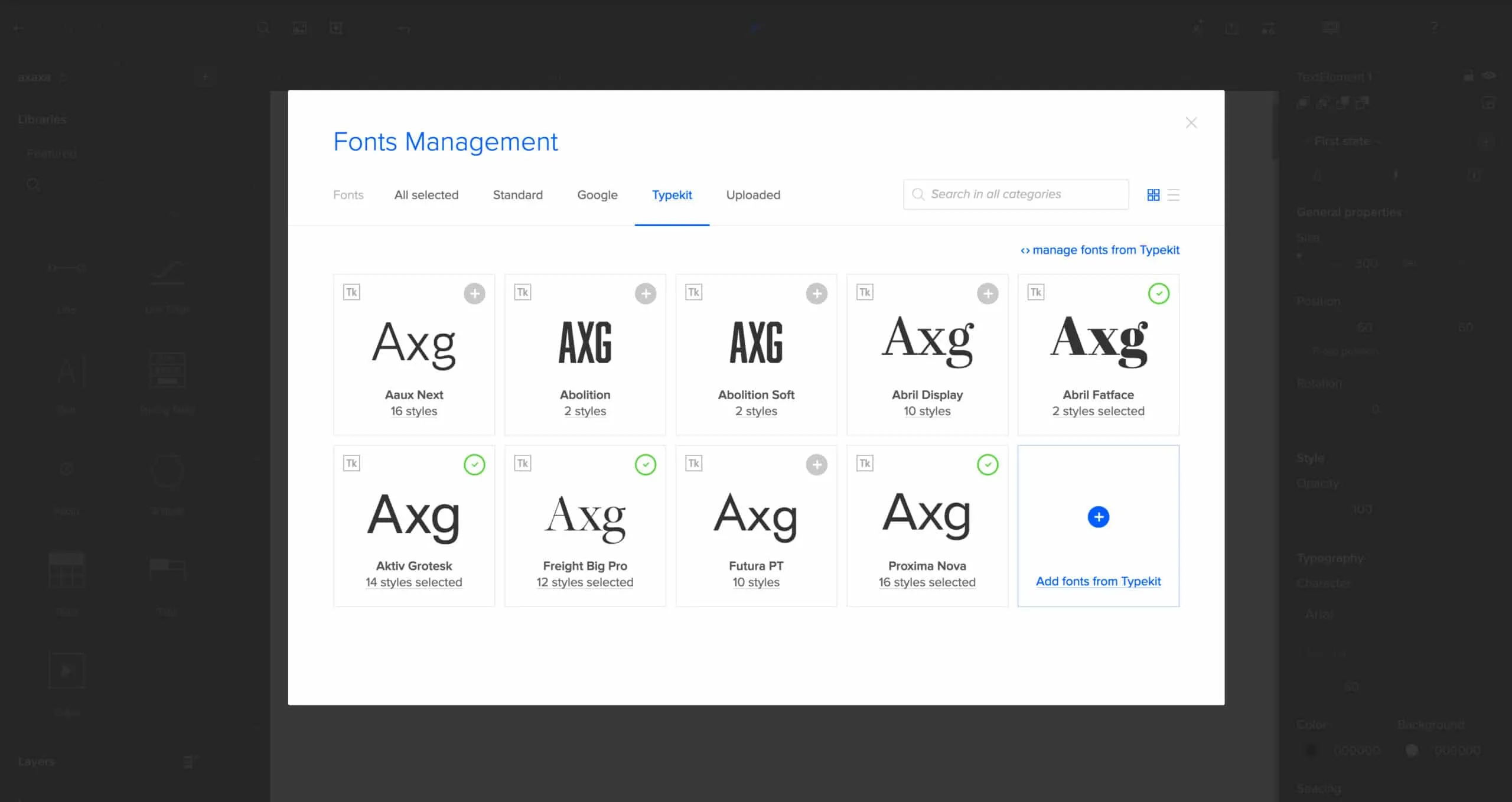 Choosing Typekit fonts