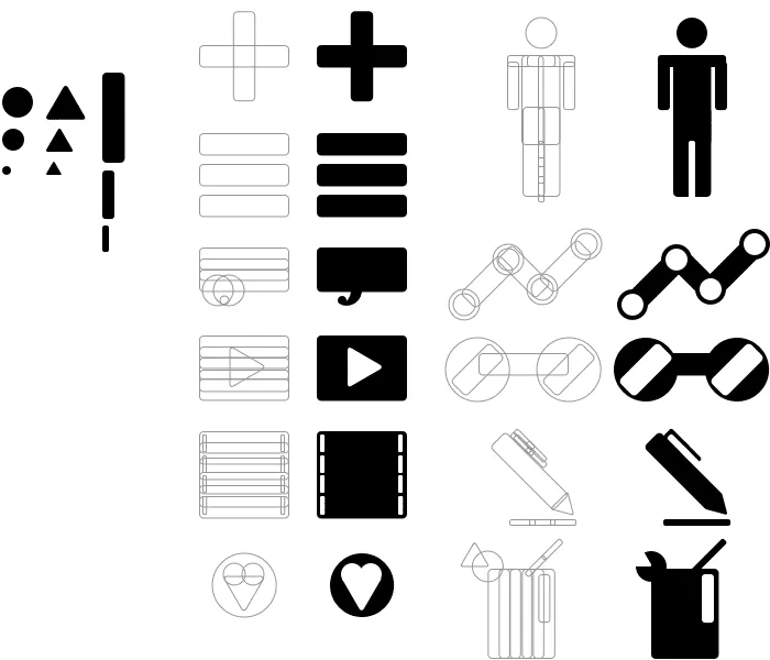 Icons based on shapes