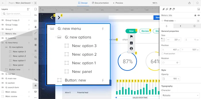 Where to find the layers menu