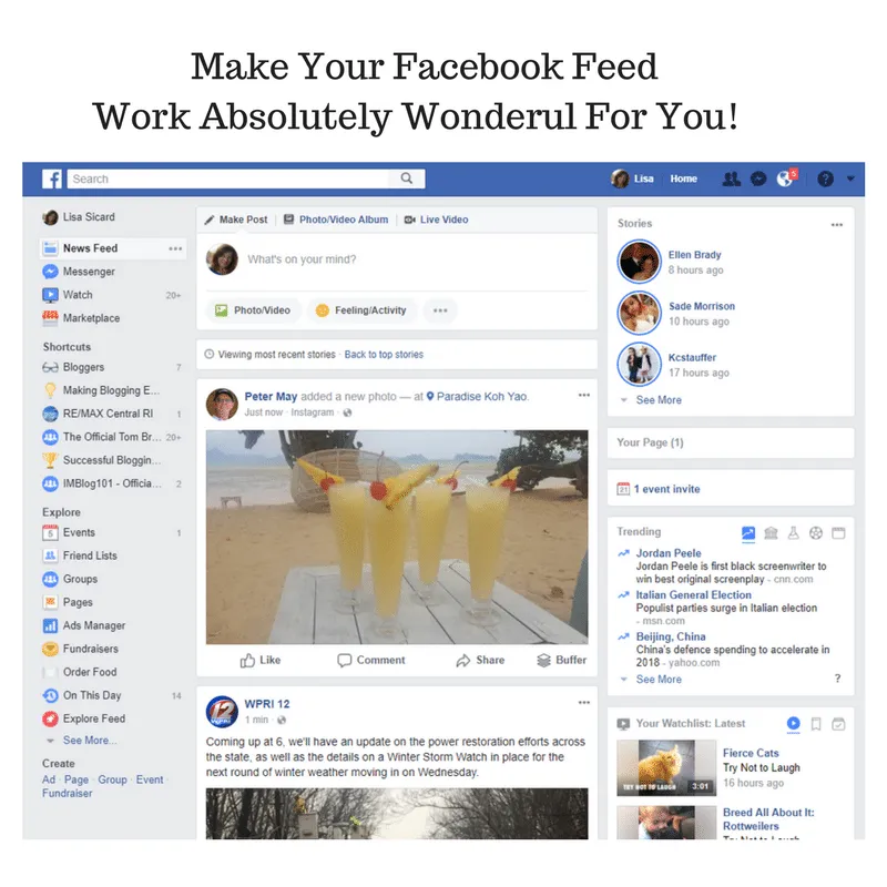 Facebook feed example - UXPin Studio