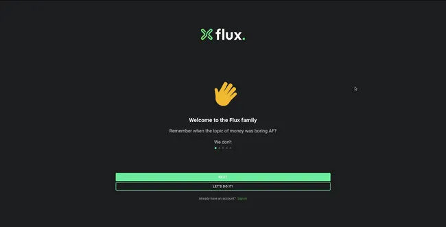 best signup page examples flux