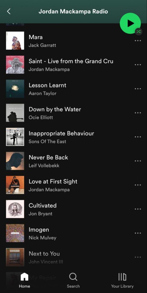 spotify list design