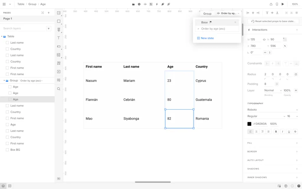 table ux state