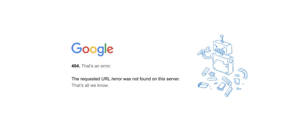 Google error page