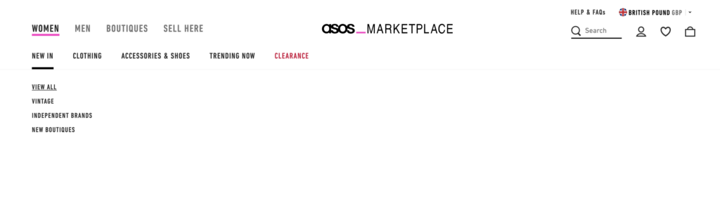 asos web structure example