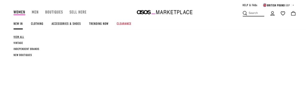 asos web structure example