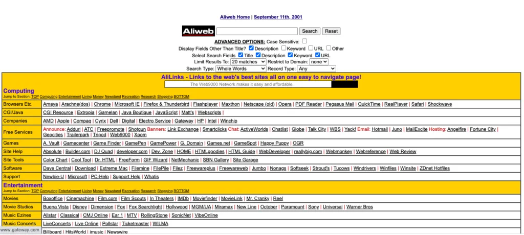 ali web 90s website