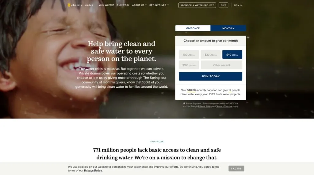 non profit web design example