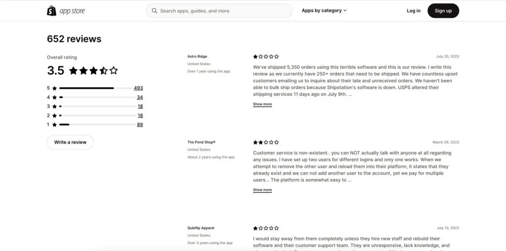 shopify app store review card example