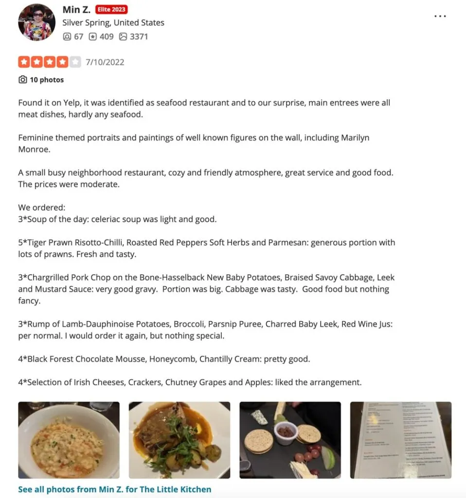 yelp review card example