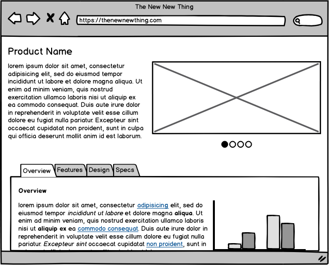 wiraframe example by balsamiq